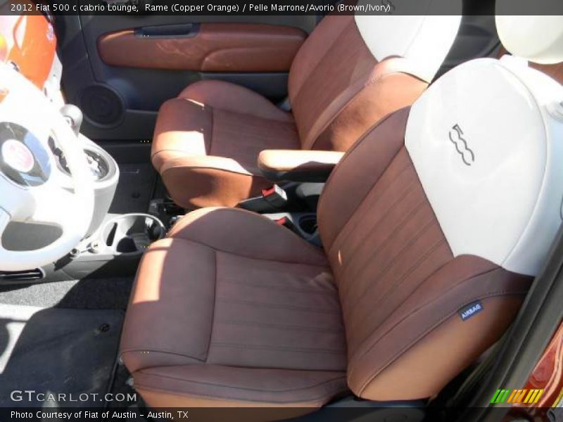  2012 500 c cabrio Lounge Pelle Marrone/Avorio (Brown/Ivory) Interior