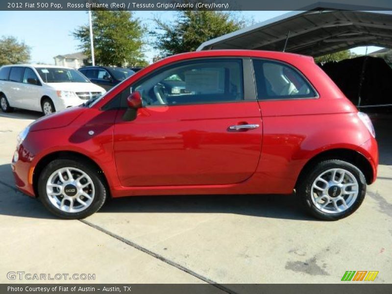 Rosso Brillante (Red) / Tessuto Grigio/Avorio (Grey/Ivory) 2012 Fiat 500 Pop