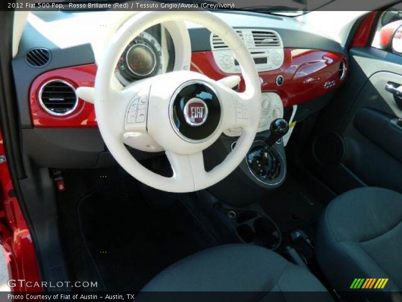 Rosso Brillante (Red) / Tessuto Grigio/Avorio (Grey/Ivory) 2012 Fiat 500 Pop