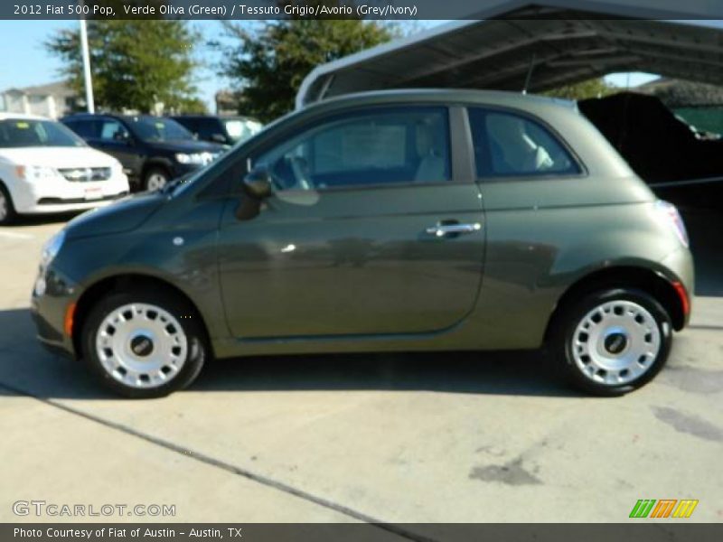 Verde Oliva (Green) / Tessuto Grigio/Avorio (Grey/Ivory) 2012 Fiat 500 Pop