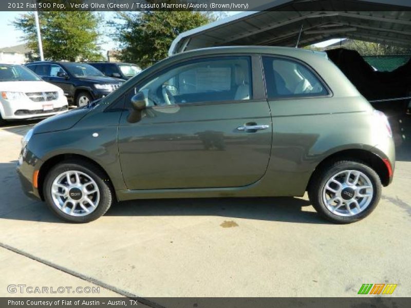Verde Oliva (Green) / Tessuto Marrone/Avorio (Brown/Ivory) 2012 Fiat 500 Pop