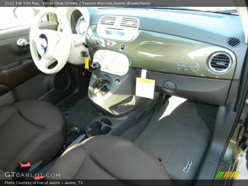 Verde Oliva (Green) / Tessuto Marrone/Avorio (Brown/Ivory) 2012 Fiat 500 Pop