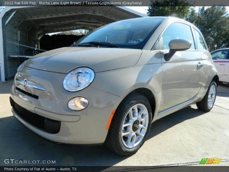 Mocha Latte (Light Brown) / Tessuto Grigio/Avorio (Grey/Ivory) 2012 Fiat 500 Pop