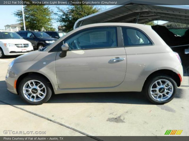 Mocha Latte (Light Brown) / Tessuto Grigio/Avorio (Grey/Ivory) 2012 Fiat 500 Pop