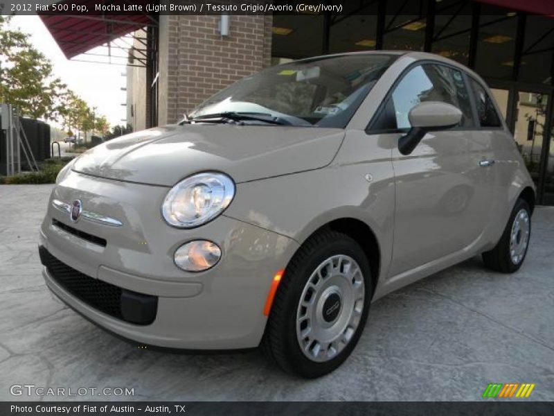 Mocha Latte (Light Brown) / Tessuto Grigio/Avorio (Grey/Ivory) 2012 Fiat 500 Pop