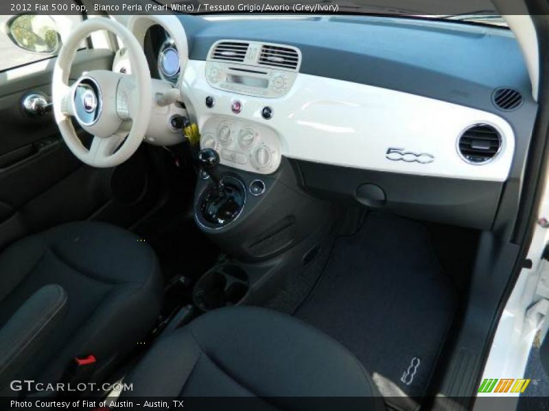 Bianco Perla (Pearl White) / Tessuto Grigio/Avorio (Grey/Ivory) 2012 Fiat 500 Pop