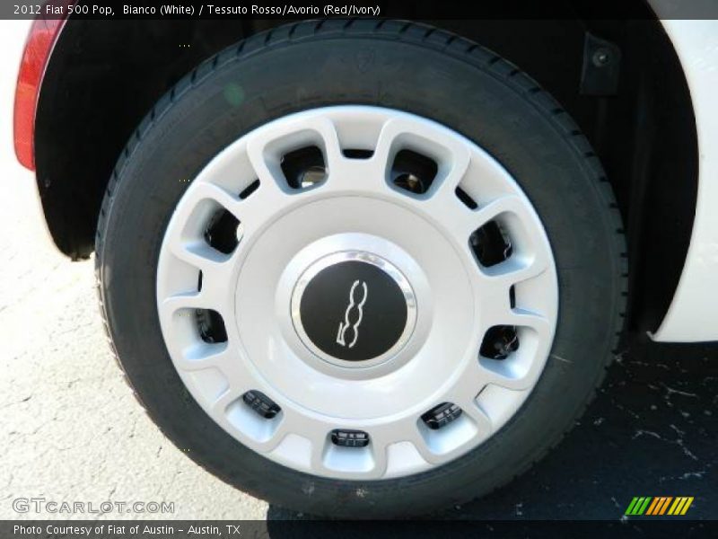 Bianco (White) / Tessuto Rosso/Avorio (Red/Ivory) 2012 Fiat 500 Pop