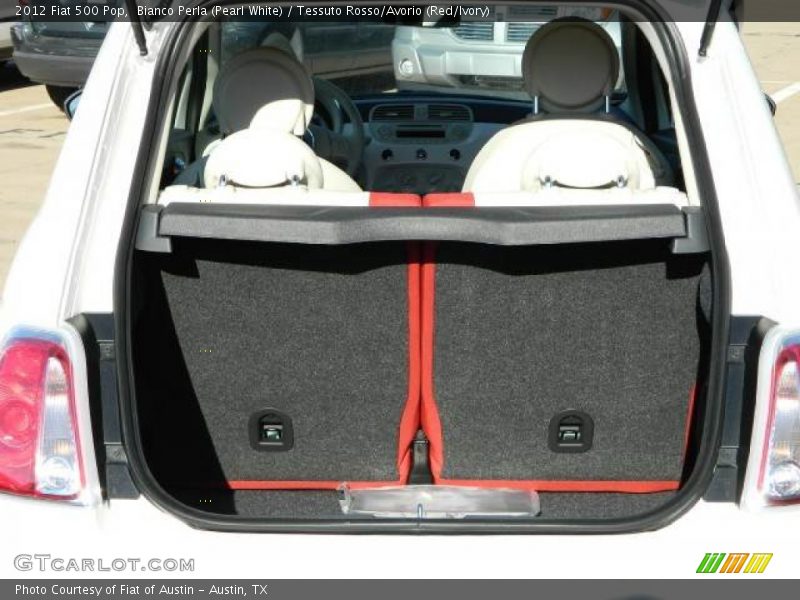 Bianco Perla (Pearl White) / Tessuto Rosso/Avorio (Red/Ivory) 2012 Fiat 500 Pop