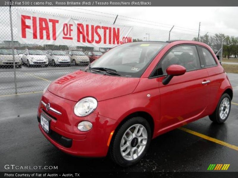 Rosso Brillante (Red) / Tessuto Rosso/Nero (Red/Black) 2012 Fiat 500 c cabrio Pop