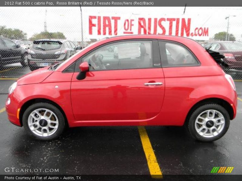Rosso Brillante (Red) / Tessuto Rosso/Nero (Red/Black) 2012 Fiat 500 c cabrio Pop