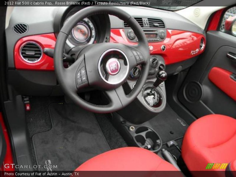 Tessuto Rosso/Nero (Red/Black) Interior - 2012 500 c cabrio Pop 