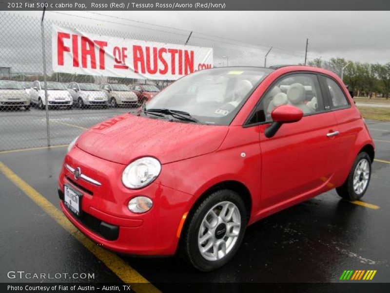 Rosso (Red) / Tessuto Rosso/Avorio (Red/Ivory) 2012 Fiat 500 c cabrio Pop