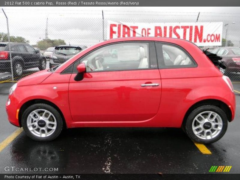 Rosso (Red) / Tessuto Rosso/Avorio (Red/Ivory) 2012 Fiat 500 c cabrio Pop