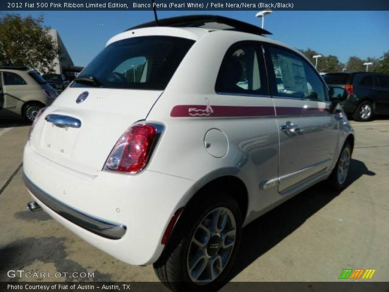 Bianco Perla (Pearl White) / Pelle Nera/Nera (Black/Black) 2012 Fiat 500 Pink Ribbon Limited Edition
