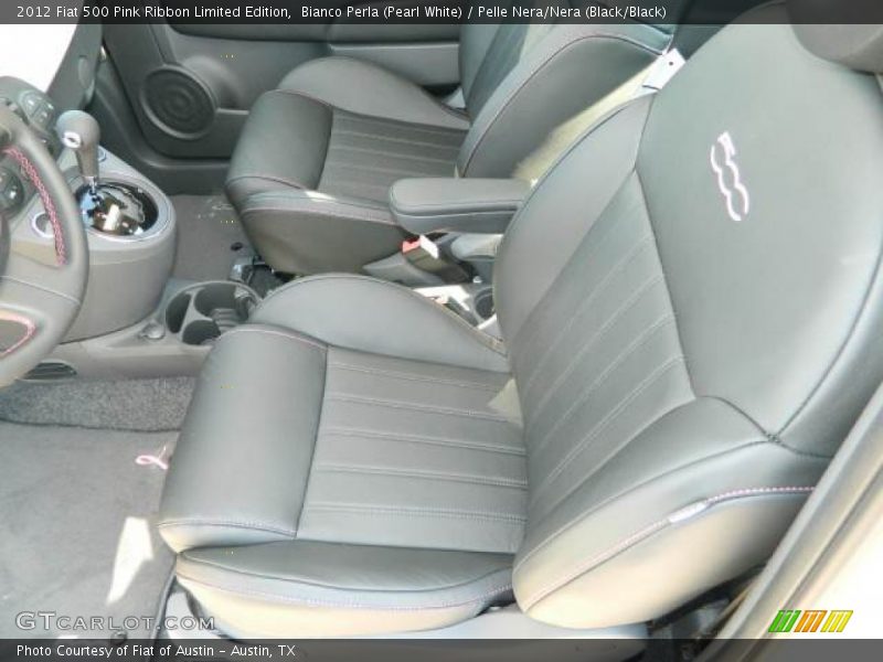 Bianco Perla (Pearl White) / Pelle Nera/Nera (Black/Black) 2012 Fiat 500 Pink Ribbon Limited Edition