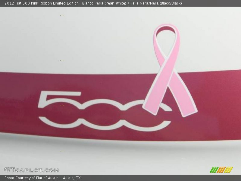 Bianco Perla (Pearl White) / Pelle Nera/Nera (Black/Black) 2012 Fiat 500 Pink Ribbon Limited Edition