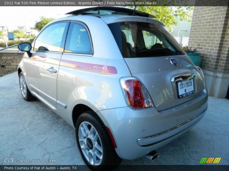 Argento (Silver) / Pelle Nera/Nera (Black/Black) 2012 Fiat 500 Pink Ribbon Limited Edition
