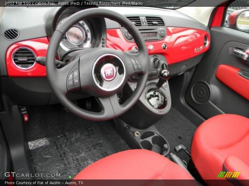 Rosso (Red) / Tessuto Rosso/Nero (Red/Black) 2012 Fiat 500 c cabrio Pop