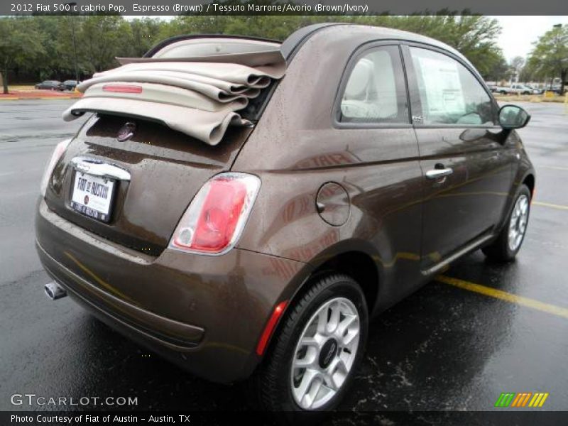 Espresso (Brown) / Tessuto Marrone/Avorio (Brown/Ivory) 2012 Fiat 500 c cabrio Pop