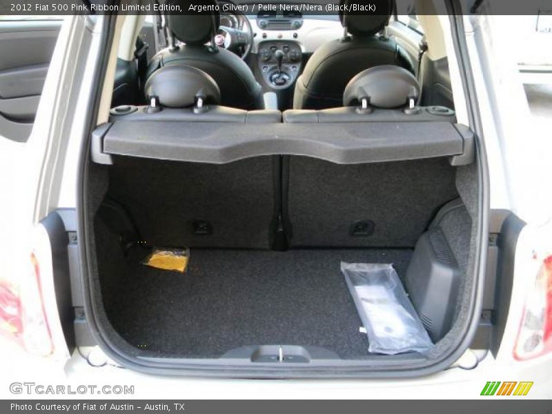 Argento (Silver) / Pelle Nera/Nera (Black/Black) 2012 Fiat 500 Pink Ribbon Limited Edition