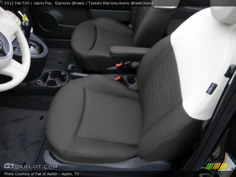  2012 500 c cabrio Pop Tessuto Marrone/Avorio (Brown/Ivory) Interior