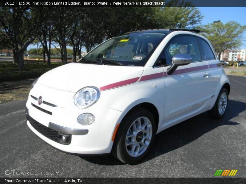 Bianco (White) / Pelle Nera/Nera (Black/Black) 2012 Fiat 500 Pink Ribbon Limited Edition