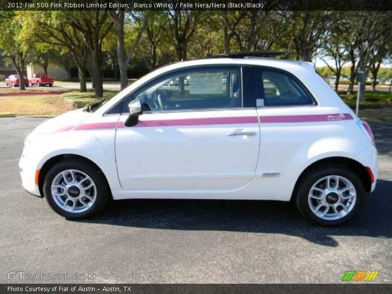Bianco (White) / Pelle Nera/Nera (Black/Black) 2012 Fiat 500 Pink Ribbon Limited Edition