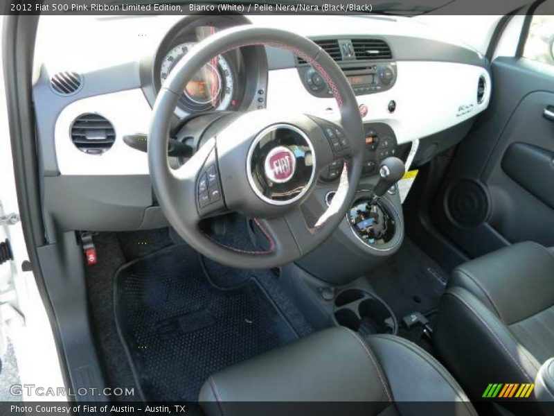 Bianco (White) / Pelle Nera/Nera (Black/Black) 2012 Fiat 500 Pink Ribbon Limited Edition