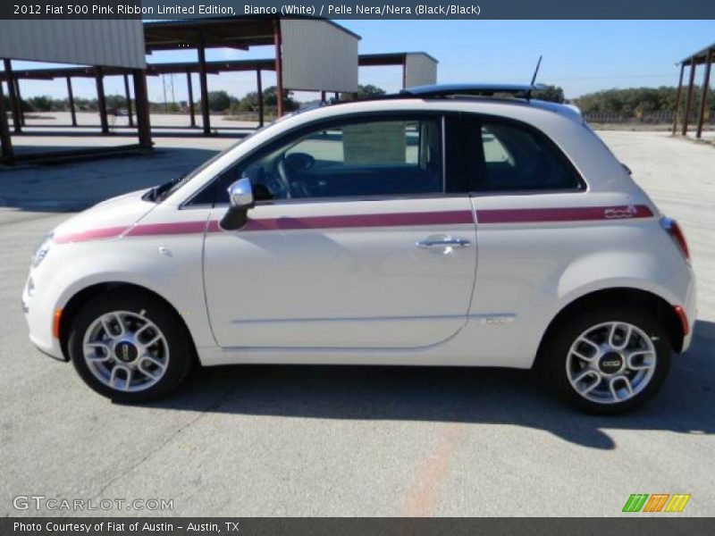 Bianco (White) / Pelle Nera/Nera (Black/Black) 2012 Fiat 500 Pink Ribbon Limited Edition