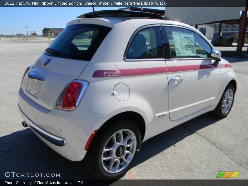 Bianco (White) / Pelle Nera/Nera (Black/Black) 2012 Fiat 500 Pink Ribbon Limited Edition