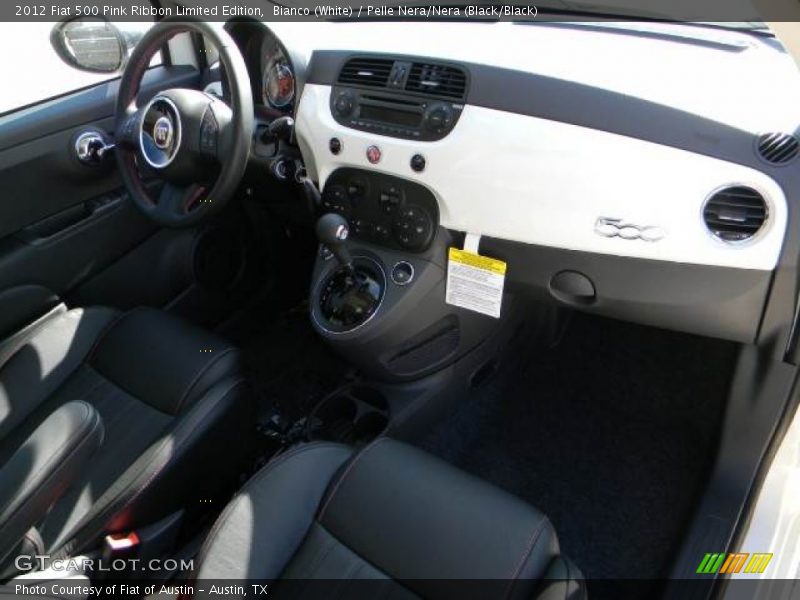 Bianco (White) / Pelle Nera/Nera (Black/Black) 2012 Fiat 500 Pink Ribbon Limited Edition