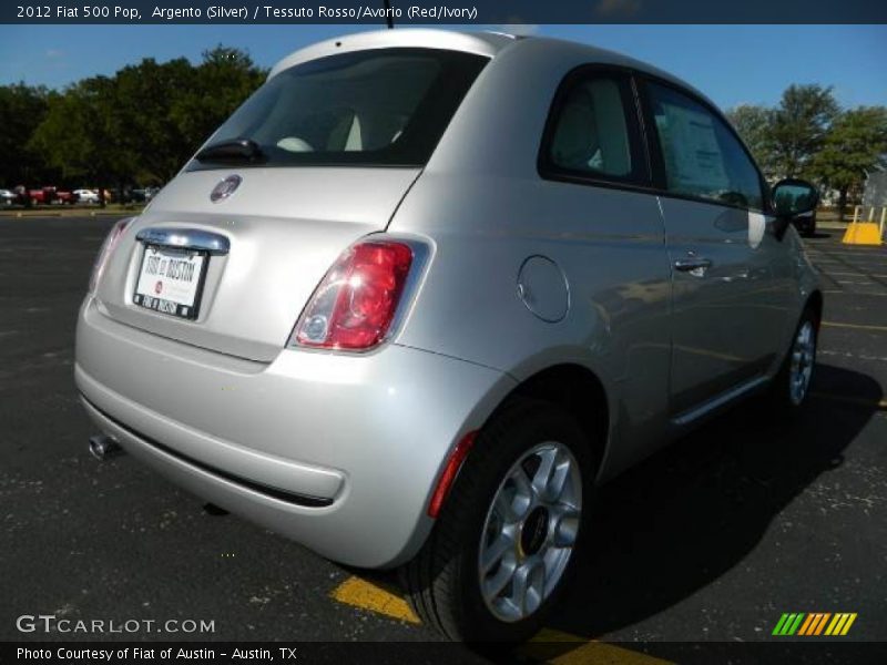 Argento (Silver) / Tessuto Rosso/Avorio (Red/Ivory) 2012 Fiat 500 Pop