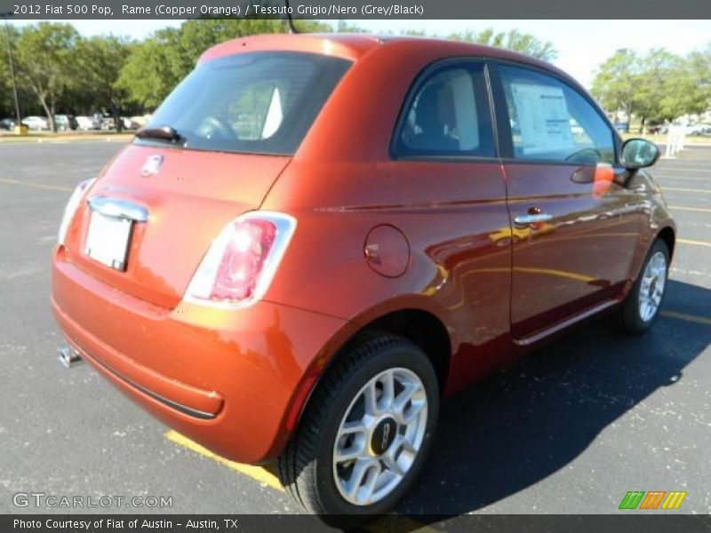 Rame (Copper Orange) / Tessuto Grigio/Nero (Grey/Black) 2012 Fiat 500 Pop