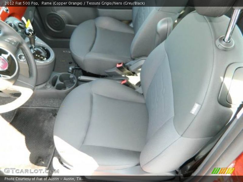 Rame (Copper Orange) / Tessuto Grigio/Nero (Grey/Black) 2012 Fiat 500 Pop