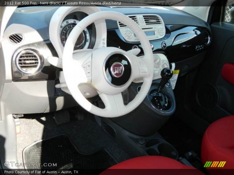 Nero (Black) / Tessuto Rosso/Avorio (Red/Ivory) 2012 Fiat 500 Pop