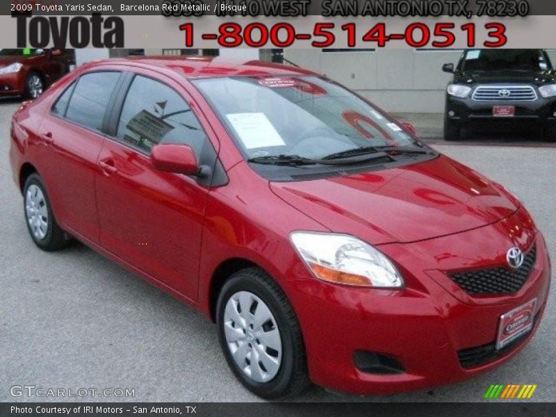 Barcelona Red Metallic / Bisque 2009 Toyota Yaris Sedan