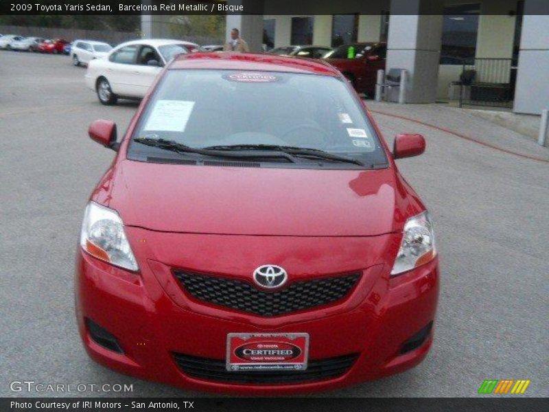 Barcelona Red Metallic / Bisque 2009 Toyota Yaris Sedan