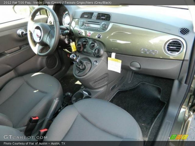 Verde Oliva (Green) / Tessuto Grigio/Nero (Grey/Black) 2012 Fiat 500 Pop