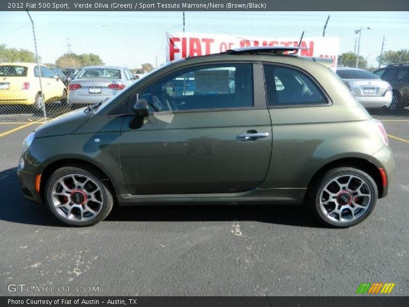 Verde Oliva (Green) / Sport Tessuto Marrone/Nero (Brown/Black) 2012 Fiat 500 Sport