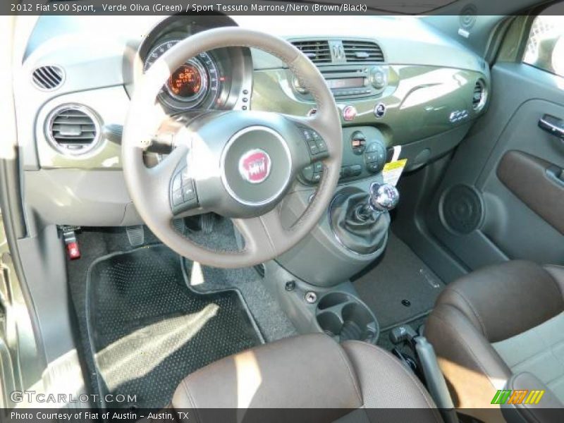 Verde Oliva (Green) / Sport Tessuto Marrone/Nero (Brown/Black) 2012 Fiat 500 Sport