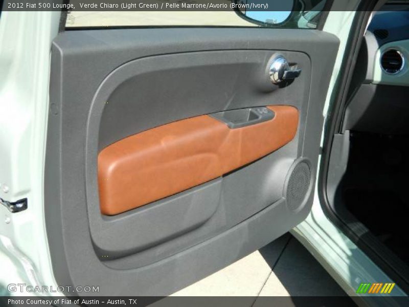 Verde Chiaro (Light Green) / Pelle Marrone/Avorio (Brown/Ivory) 2012 Fiat 500 Lounge
