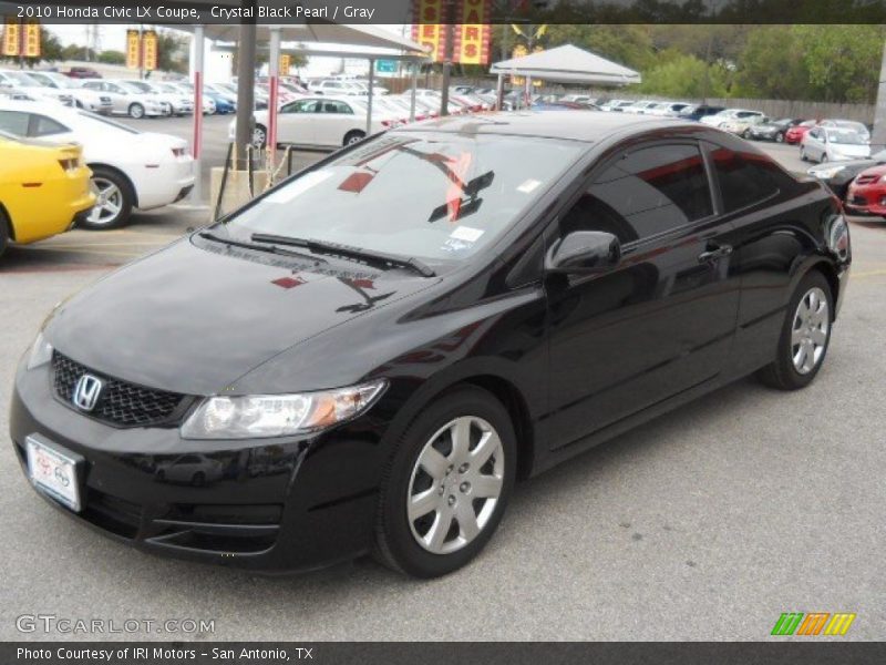Crystal Black Pearl / Gray 2010 Honda Civic LX Coupe