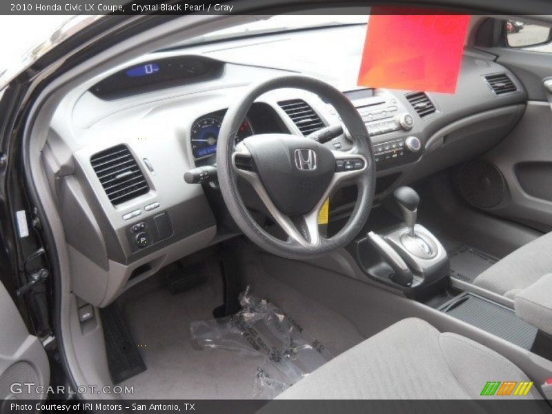 Crystal Black Pearl / Gray 2010 Honda Civic LX Coupe