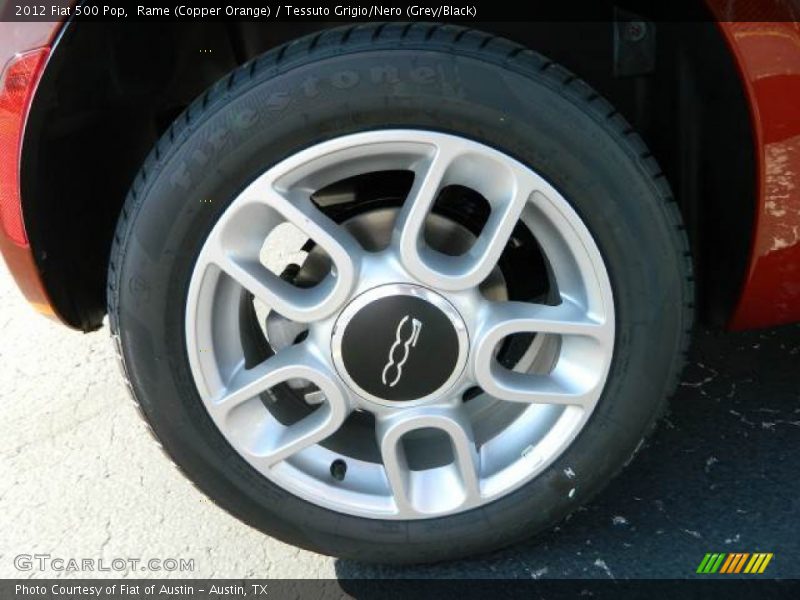 Rame (Copper Orange) / Tessuto Grigio/Nero (Grey/Black) 2012 Fiat 500 Pop