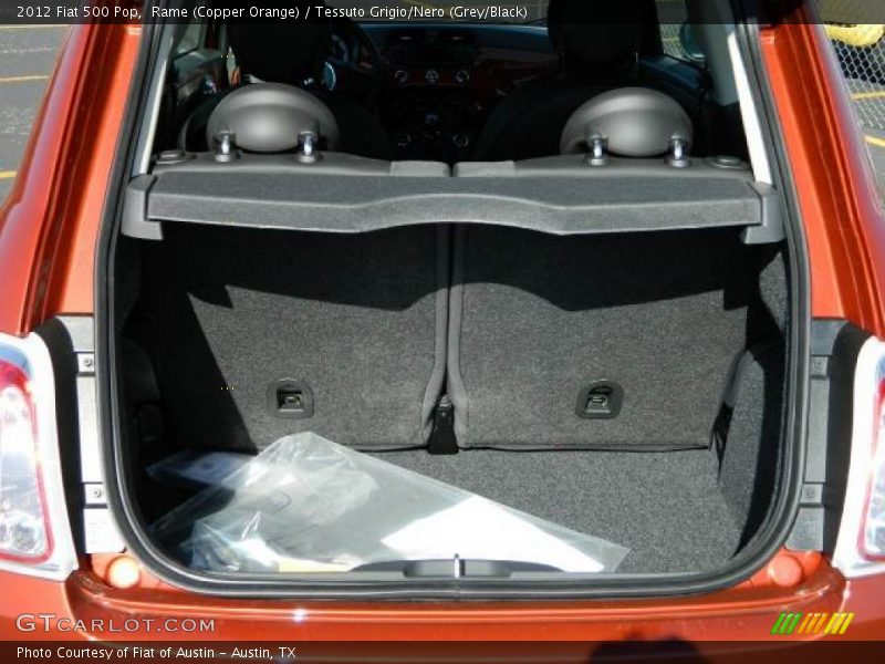 Rame (Copper Orange) / Tessuto Grigio/Nero (Grey/Black) 2012 Fiat 500 Pop