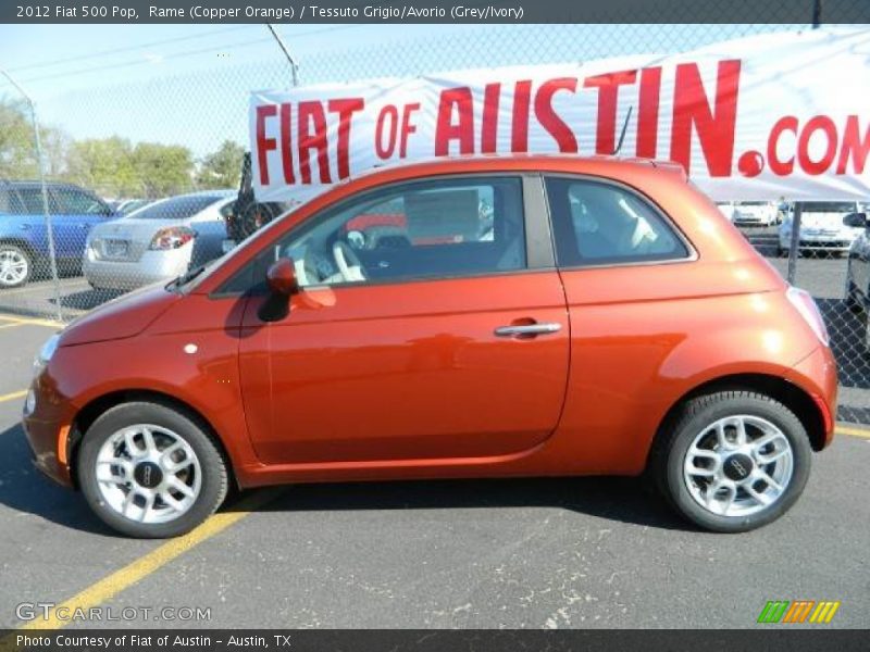 Rame (Copper Orange) / Tessuto Grigio/Avorio (Grey/Ivory) 2012 Fiat 500 Pop
