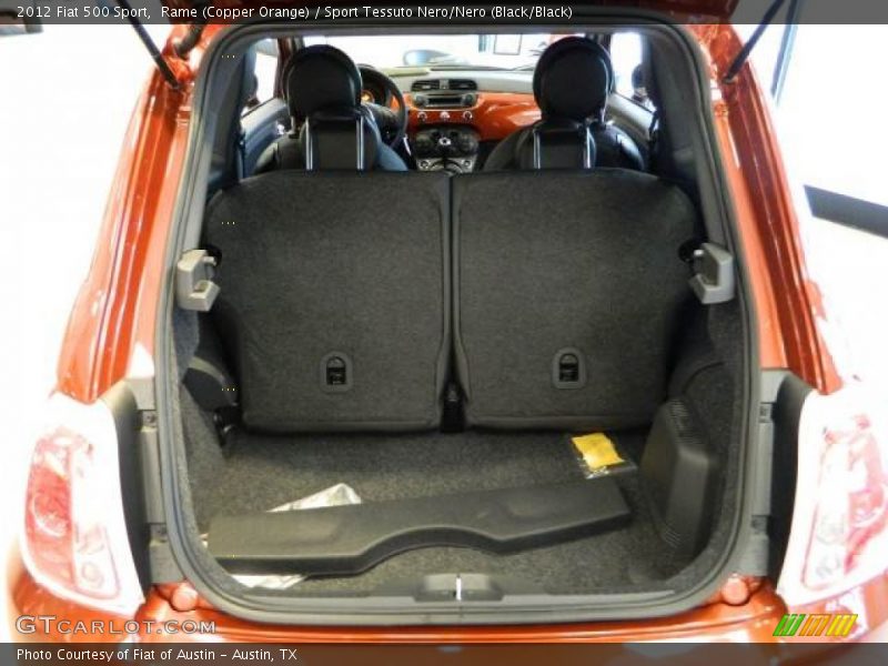 Rame (Copper Orange) / Sport Tessuto Nero/Nero (Black/Black) 2012 Fiat 500 Sport
