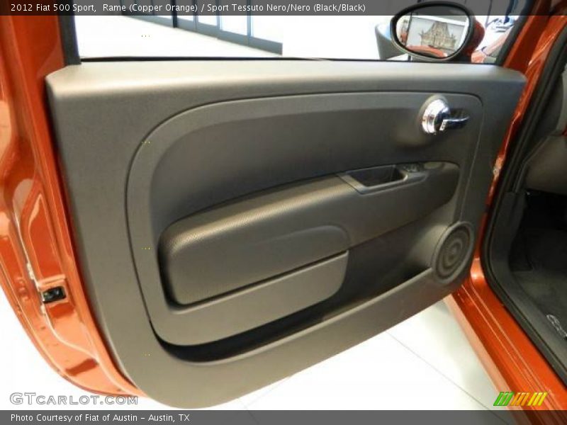 Rame (Copper Orange) / Sport Tessuto Nero/Nero (Black/Black) 2012 Fiat 500 Sport