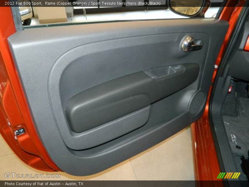Rame (Copper Orange) / Sport Tessuto Nero/Nero (Black/Black) 2012 Fiat 500 Sport