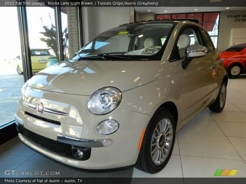 Mocha Latte (Light Brown) / Tessuto Grigio/Avorio (Grey/Ivory) 2012 Fiat 500 Lounge